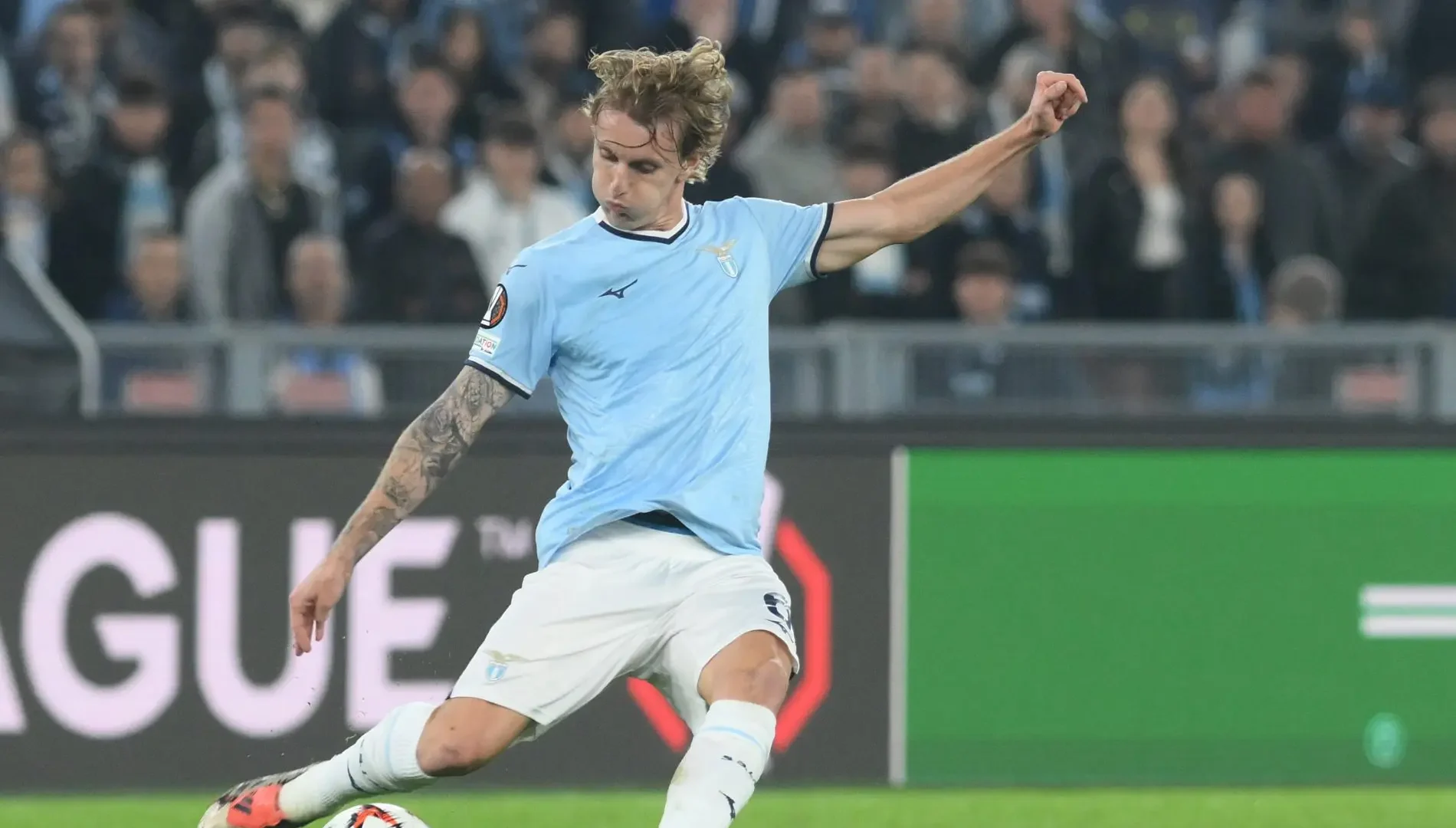 Nicolò Rovella durante una partita con la Lazio