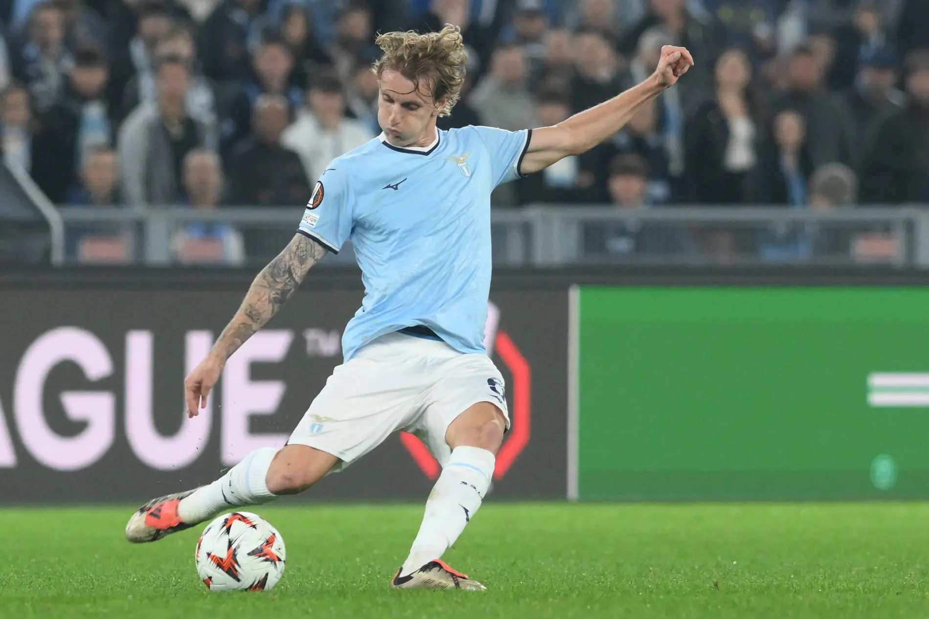 Nicolò Rovella durante una partita con la Lazio
