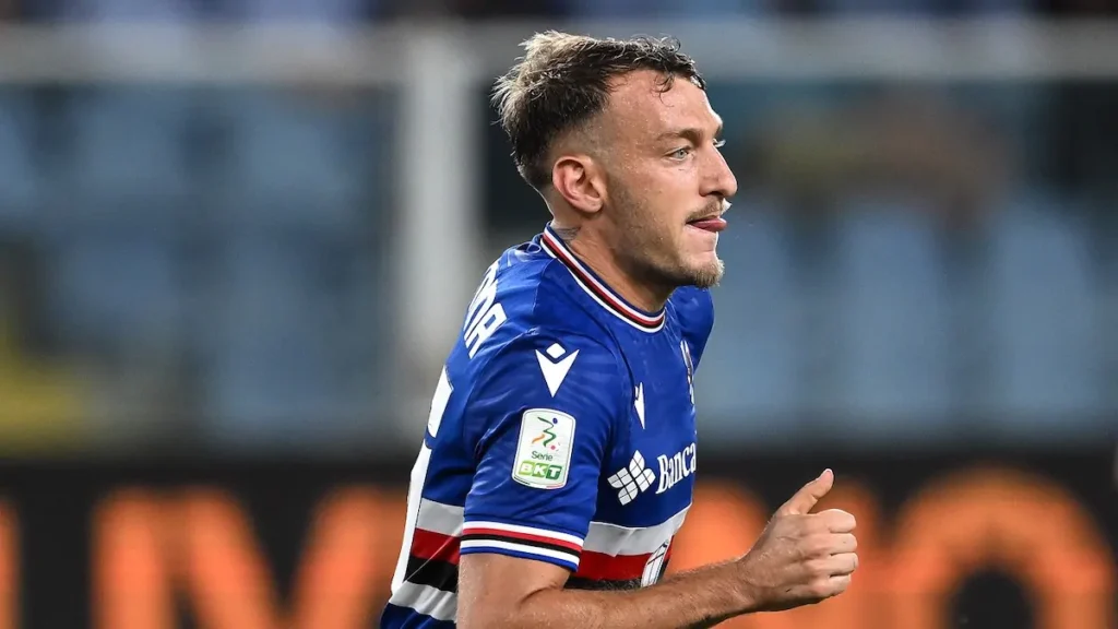 Antonino La Gumina con la maglia della Sampdoria