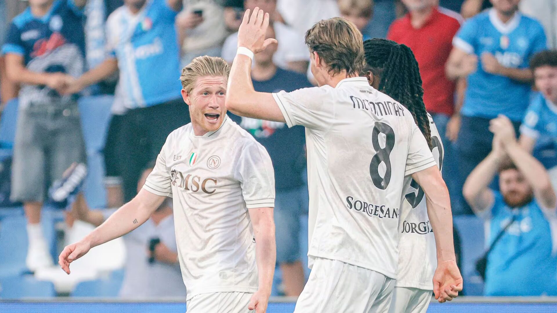 Il gol di De Bruyne nella sfida tra Sassuolo e Napoli