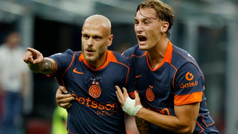 Dimarco e Pio Esposito con la maglia dell'Inter