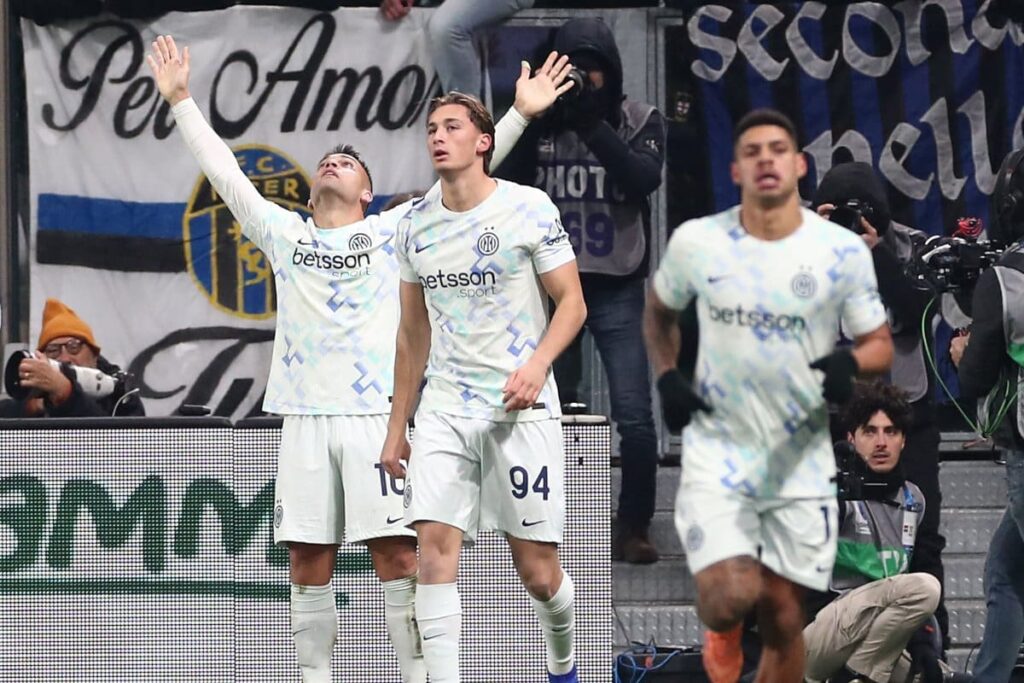 L'Inter esulta contro l'Atalanta